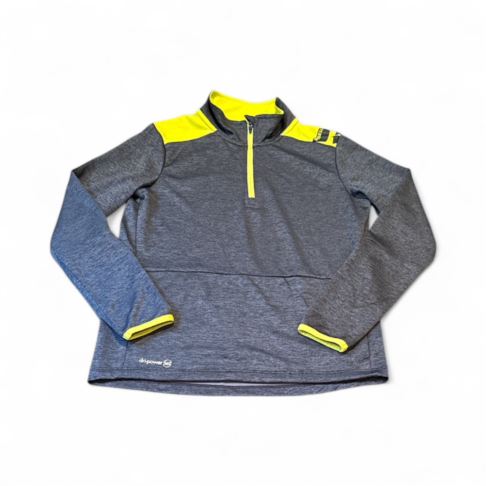 Spyder Gray and Neon Yellow Quarter-Zip Pullover